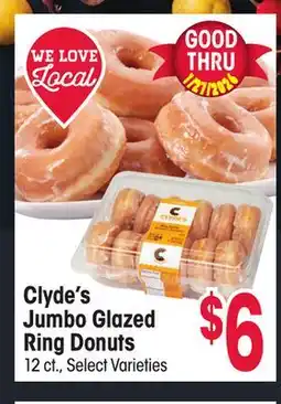 Jewel-Osco Clyde's Jumbo Glazed Ring Donuts offer