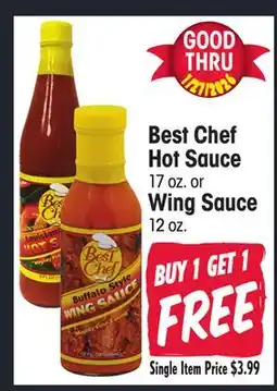 Jewel-Osco Best Chef Hot Sauce Sauce 17 oz Wing Sauce 12 oz offer