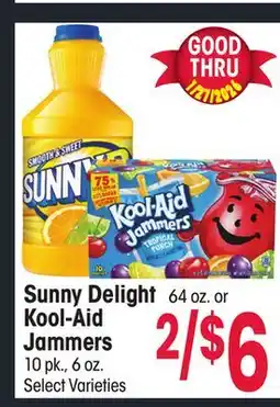 Jewel-Osco Sunny Delight 64 oz. or Kool-Aid Jammers 10 pk., 6 oz offer