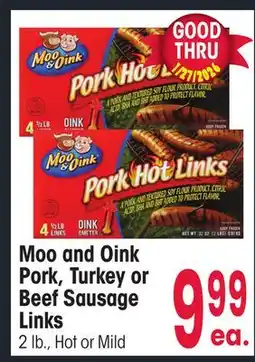Jewel-Osco Moo and Oink Pork, Turkey or Beef Sausage Links offer