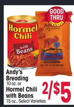 Jewel-Osco Andy's Breading 10 oz. or Hormel Chili with 15 oz offer