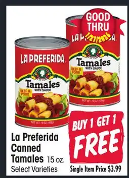 Jewel-Osco La Preferida Canned Canned Tamales offer