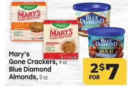 Tony’s Fresh Market Mary's Gone Crackers or Blue Diamond Almonds offer