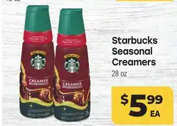 Tony’s Fresh Market Starbucks Seasonal Creamers offer