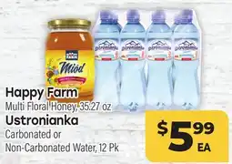 Tony’s Fresh Market Happy Farm Multi Floral Honey, 35.27 oz Ustronianka Carbonated or Non-Carbonated Water, 12 Pk offer
