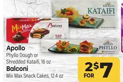 Tony’s Fresh Market Apollo Phyllo Dough or Shredded Kataifi, 16 oz, Balconi Mix Max Snack Cakes, 12.4 oz offer