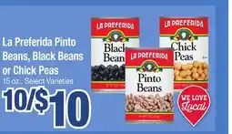 Jewel-Osco La Preferida Pinto Beans, Black Beans or Chick Peas offer