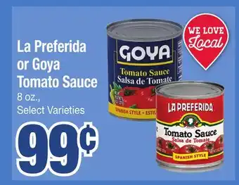 Jewel-Osco La Preferida or Goya Tomato Sauce offer