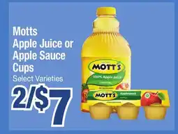 Jewel-Osco Motts Apple Juice or Apple Sauce Cups offer