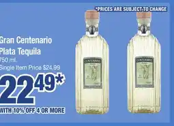 Jewel-Osco Gran Centenario Plata Tequila offer