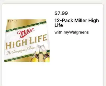 Walgreens 12-Pack Miller High Life offer