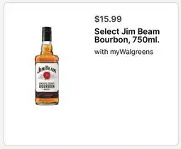 Walgreens Select Jim Beam Bourbon, 750ml offer
