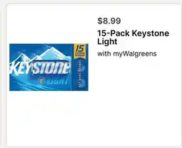 Walgreens 15-Pack Keystone Light offer