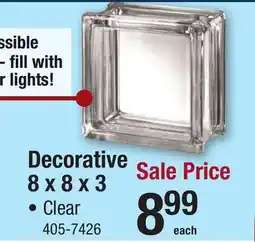Menards Decorative 8 x 8 x 3 GLASS BLOCK offer