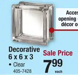 Menards Decorative 6 x 6 x 3 GLASS BLOCKS offer
