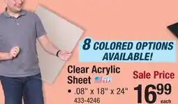 Menards Clear Acrylic Sheet offer