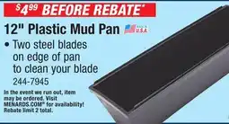 Menards 12 Plastic Mud Pan offer