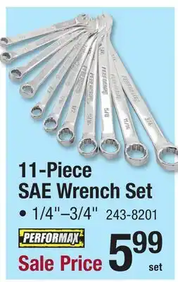 Menards PERFORMAX 11-Piece SAE Wrench Set offer