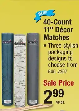 Menards 40-Count 11 Décor Matches offer