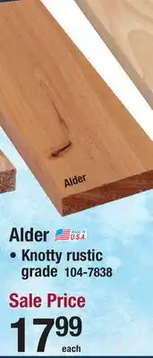 Menards MASTERCRAFT 1 x 4 x 8' BOARDS Alder offer