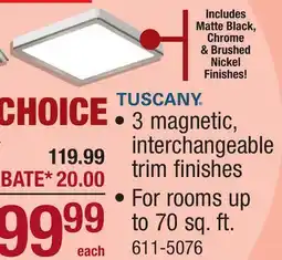 Menards TUSCANY LED LIGHTED BATH FANS offer