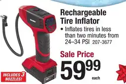 Menards Rechargeable Tire Inflator offer