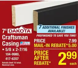 Menards Craftsman Casing offer