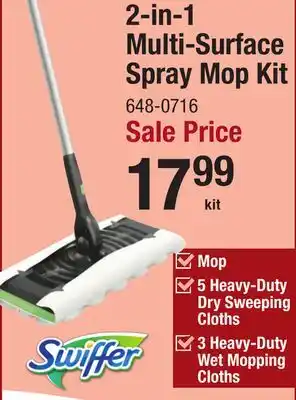 Menards Swiffer 2-in-1 Multi-Surface Spray Mop Kit offer