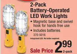 Menards 2-Pack Battery-Operated LED Work Lights offer