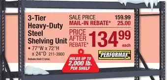 Menards 3-Tier Heavy-Duty Steel Shelving Unit offer