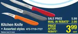 Menards Kitchen Knife offer