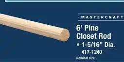 Menards MASTERCRAFT 6' Pine Closet Rod offer