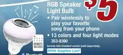 Menards RGB Speaker Light Bulb offer
