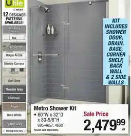 Menards Metro Shower Kit offer