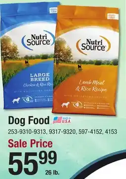Menards NutriSource Dog Food offer