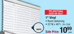 Menards 1 Vinyl CORDLESS BLINDS & SHADES offer