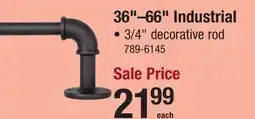 Menards 36–66 Industrial CURTAIN RODS offer