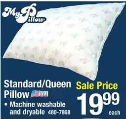 Menards My Pillow Standard/Queen Pillow offer