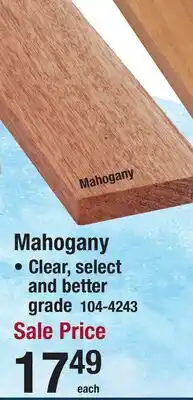 Menards Mahogany 1 x 4 x 8' BOARDS offer