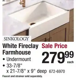 Menards Sinkology White Fireclay Farmhouse offer