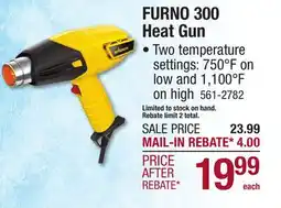 Menards FURNO 300 Heat Gun offer