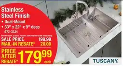 Menards TUSCANY Stainless Steel Finish offer