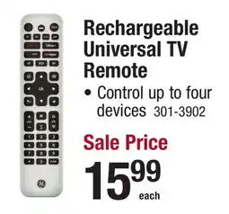 Menards Rechargeable Universal TV Remote offer