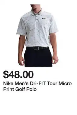 Dick's Sporting Goods Nike Men's Dri-FIT Tour Micro Print Golf Polo offer