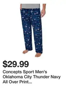Dick's Sporting Goods Concepts Sport Men's Oklahoma City Thunder Navy All Over Print Sleep Pants offer