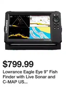Dick's Sporting Goods Lowrance Eagle Eye 9 Fish Finder with Live Sonar and C-MAP US Inland Charts offer