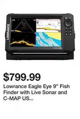 Dick's Sporting Goods Lowrance Eagle Eye 9 Fish Finder with Live Sonar and C-MAP US Inland Charts offer