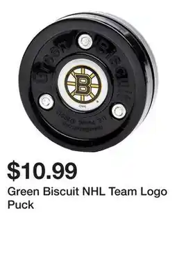 Dick's Sporting Goods Green Biscuit NHL Team Logo Puck offer