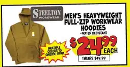Ollie's STEELTON MEN'S HEAVYWEIGHT FULL-ZIP WORKWEAR HOODIES offer