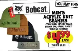Ollie's Bobcat MEN'S ACRYLIC KNIT BEANIES offer